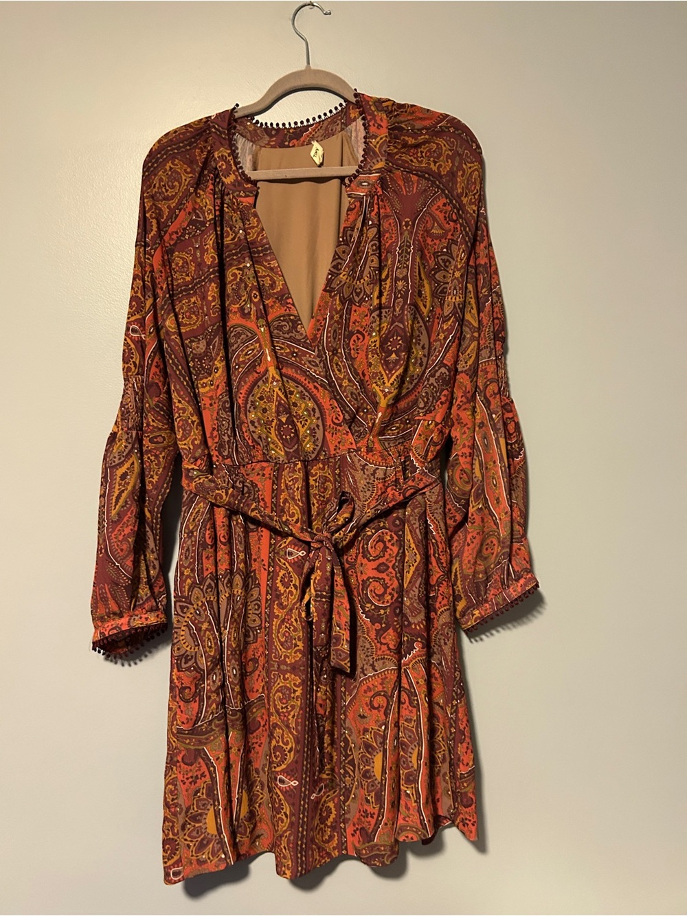 Anthropologie Tiny Women’s Paisley Wrap Midi Dress in Rust XL